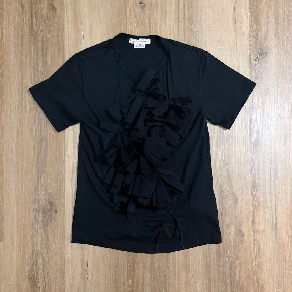 Comme des Garçons Womens Black Ruffled Shirt Sz XS Avant Garde Japanese Luxury